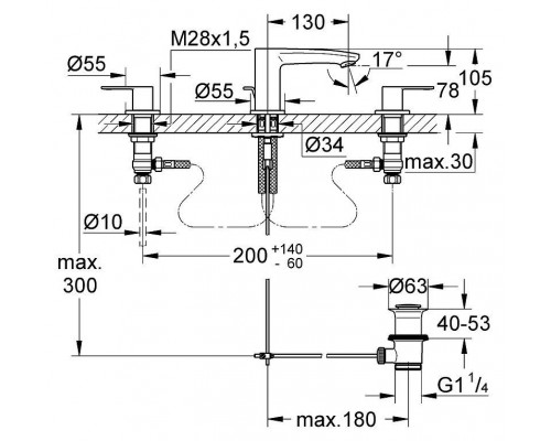 Смеситель для умывальника Grohe Eurostyle Cosmopolitan 20208002
