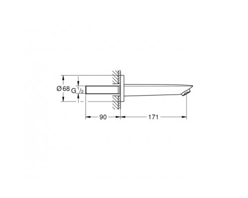 Излив для ванны GROHE BauCosmopolitan, хром 13255001