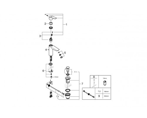 Смеситель однорычажный для раковины Grohe Eurosmart 23322 003 (23322003)