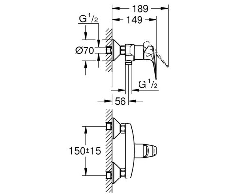 Смеситель для душа Grohe BauFlow 23632000