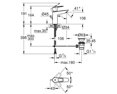 Смеситель для умывальника Grohe BauLoop 23762001