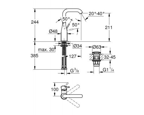 Смеситель для умывальника Grohe Essence New 23799001