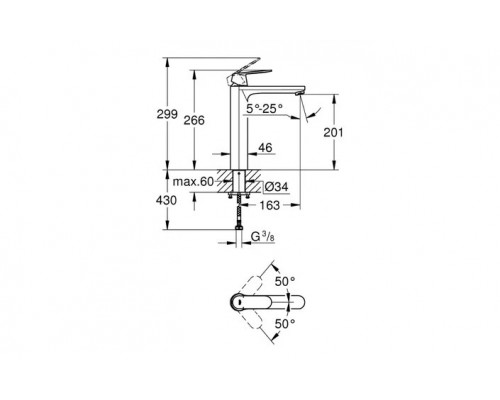 Смеситель для умывальника Grohe Eurosmart Cosmopolitan 23921000