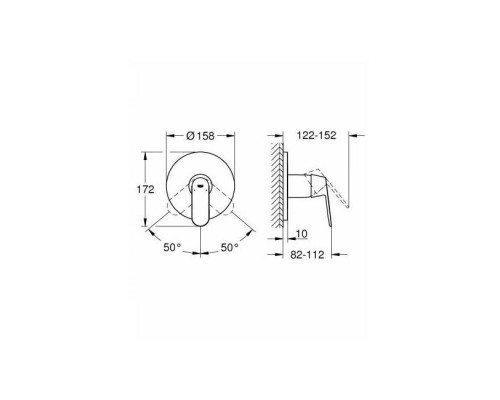 Смеситель для душа GROHE Eurosmart Cosmopolitan, хром 24044000