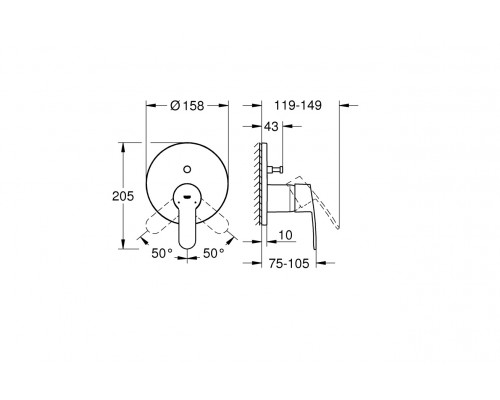 Внешняя часть смесителя для ванны GROHE Eurostyle Cosmopolitan, хром (24052002)