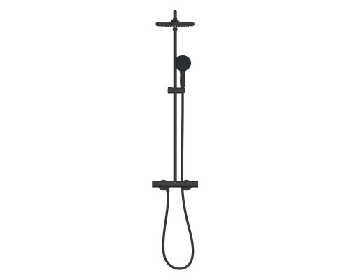 Душевая система GROHE Tempesta System 250 с термостатом для настенного монтажа, черный матовый 266702431