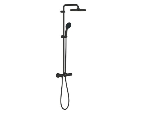 Душевая система GROHE Tempesta System 250 с термостатом для настенного монтажа, черный матовый 266702431