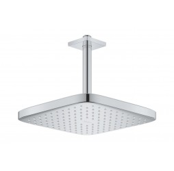Верхний душ GROHE Tempesta 250 CUBE, квадратный + Душевой кронштейн потолочный 142 мм, хром