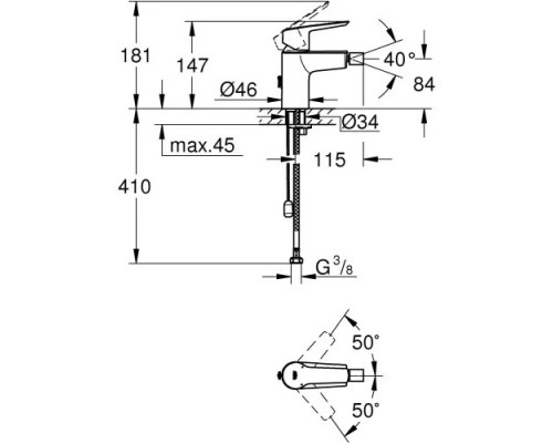 Смеситель на биде Grohe QuickFix Start 32281002 хром