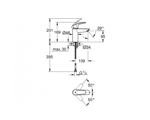 Смеситель 32467003 для умывальника Grohe Eurosmart New