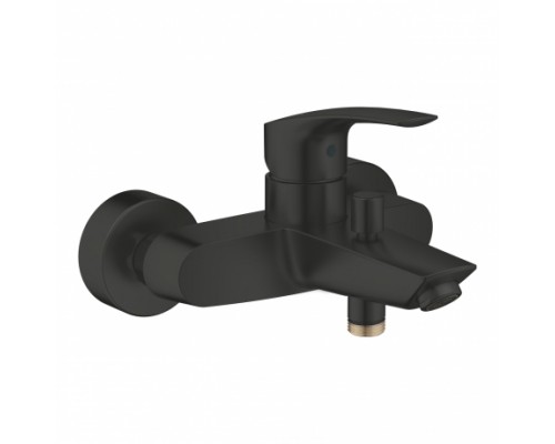Смеситель для ванны Grohe Eurosmart 333002433+261642433 с душевым гарнитуром (лейка, держатель, шланг) черный матовый