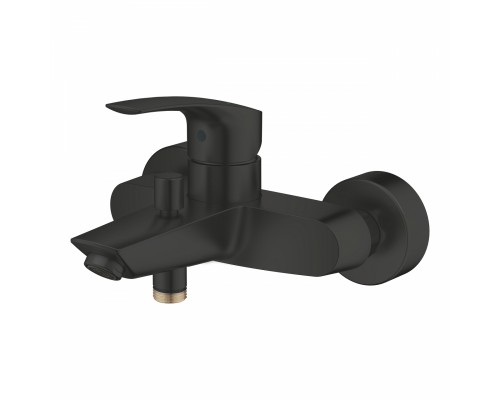 Смеситель для ванны Grohe Eurosmart 333002433+261642433 с душевым гарнитуром (лейка, держатель, шланг) черный матовый