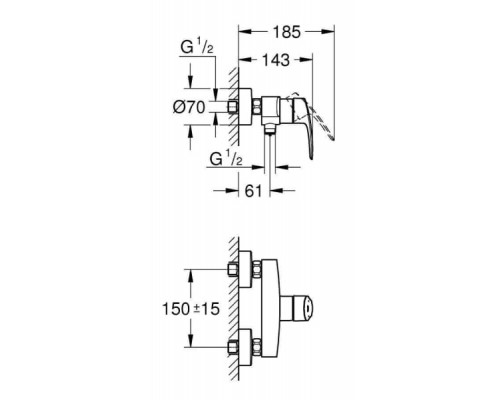 Смеситель для душа Grohe Eurosmart 33555003