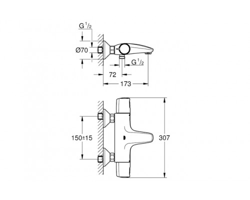 Термостат для ванны 34227002 GROHE Precision Trend, хром