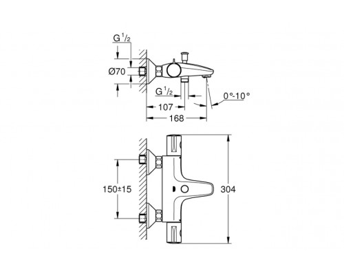 Термостат для ванны GROHE Grohtherm 800, хром (34576000)