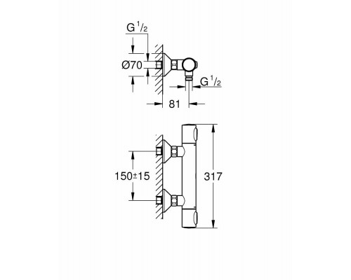 Термостат для душа GROHE Precision Feel QuickFix внешнего монтажа, хром (34798000)