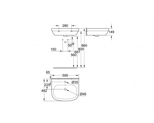 GROHE 39335000 Euro Ceramic Раковина 60 см, альпин-белый