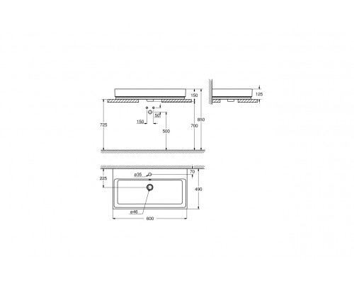 GROHE 3947700H Cube Ceramic Раковина накладная 60 см, альпин-белый