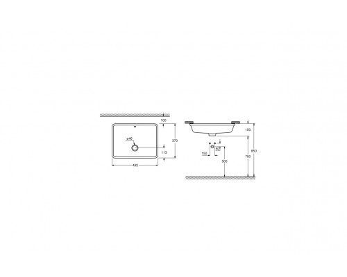 GROHE 3948000H Cube Ceramic Раковина встраиваемая 50 см