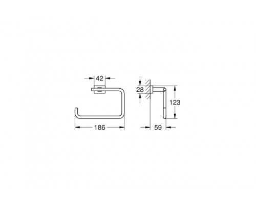 Держатель для туалетной бумаги GROHE Essentials Cube без крышки, хром 40510001 большое