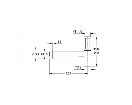 Сифон для раковины 1 1/4″, GROHE, хром, 40564000