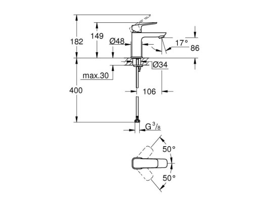 Смеситель для умывальника Grohe Cubeo 101699000 хром