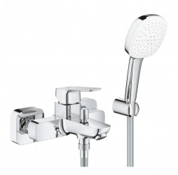Смеситель для ванны GROHE CUBEO квадратный, с душевым набором хром 1018140000