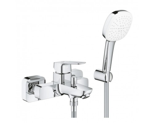 Смеситель для ванны GROHE CUBEO квадратный, с душевым набором хром 1018140000