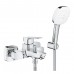 Смеситель для ванны GROHE CUBEO квадратный, с душевым набором хром 1018140000