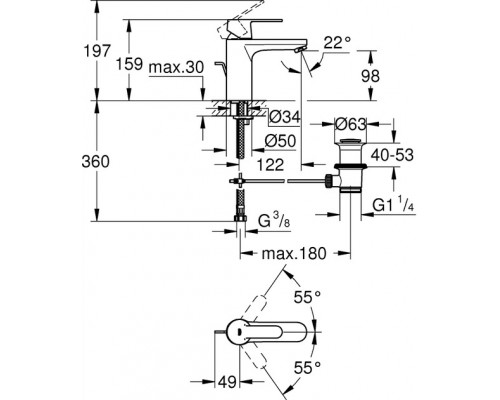 Смеситель для умывальника Grohe Get Cosmopolitan 23454000 (хром)