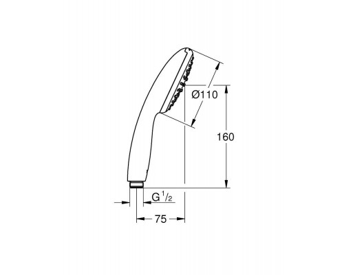 Ручной душ GROHE Tempesta 110, 7,6 л/мин, 1 режим, хром (27923003)