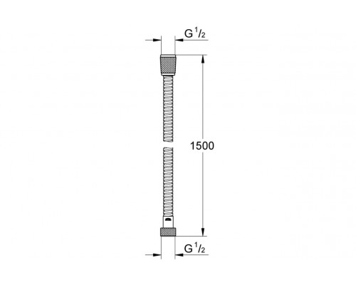Душевой шланг металлический, 1500 мм, GROHE Relexa, хром, (28105001)