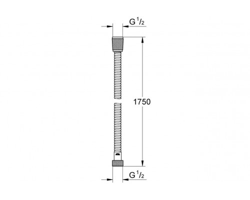 Душевой шланг металлический, 1750 мм, GROHE Relexa, хром, (28139001)