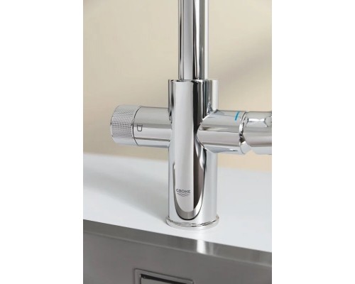 Смеситель для кухонной мойки Grohe Blue Pure Minta, 30590000, с подключением к фильтру с питьевой водой, с вытяжным изливом, цвет хром