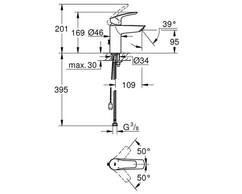 Смеситель для умывальника Grohe Eurosmart New 33188003