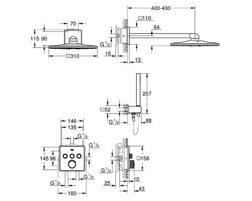 Душевая система Grohe SmartControl 34712000