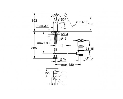 Смеситель для умывальника Grohe Essence New 24173DC1 (сатин)