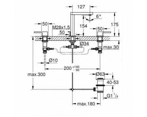 Смеситель для умывальника Grohe Plus 20301003