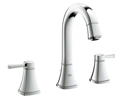 Смеситель для раковины GROHE Grandera на 3 отверстия, с донным клапаном и высоким изливом, хром (20389000)