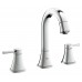 Смеситель для раковины GROHE Grandera на 3 отверстия, с донным клапаном и высоким изливом, хром (20389000)