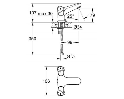 Смеситель для умывальника Grohe Costa L 21100001