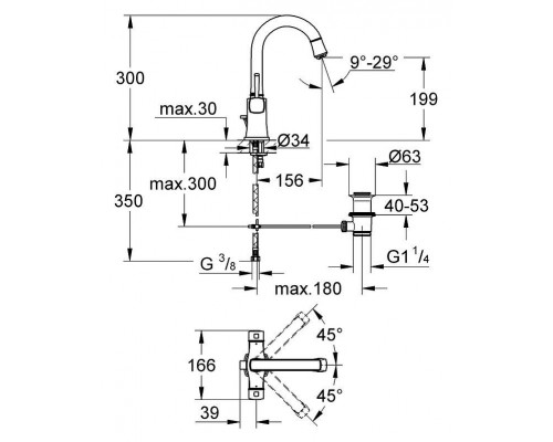 Смеситель для умывальника Grohe Grandera 21107000