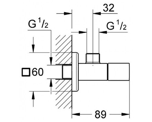 Угловой вентиль Grohe Eurocube 22013000