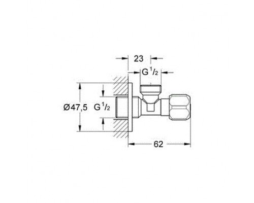 Шланговое подключение Grohe 2201600M; цвет хром; (назначение для подключения смесителей)