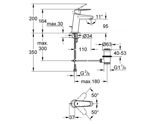Смеситель для умывальника Grohe Eurodisc Cosmopolitan 23049002