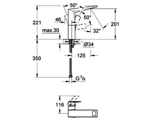 Смеситель Grohe Allure Brilliant L-Size 23112000