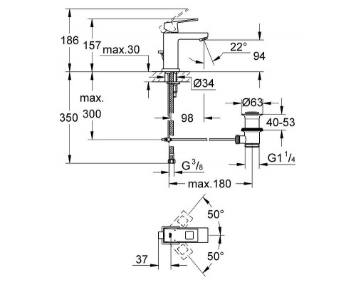 Смеситель для умывальника Grohe Eurocube 23127000 хром