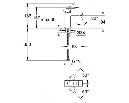 Смеситель для умывальника Grohe Eurocube 23132000