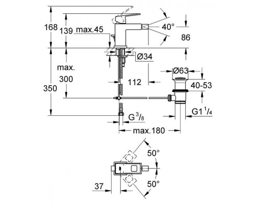 Смеситель Grohe Eurocube 23138000 для биде