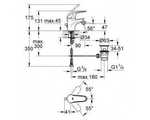 Смеситель Grohe Euroeco 23263000 для биде